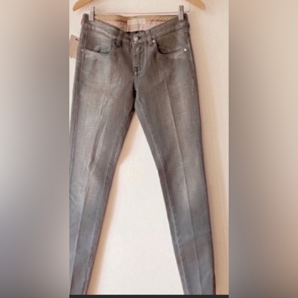 033 Stella McCartney Grey Wash Skinny Zip Jeans Size 28 TALL-MADE IN ITALY- NWT